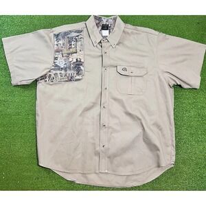 Vintage Lapco Shooting Shirt XL Oilfield Camo Button Up 90s Heavy Cotton Welding